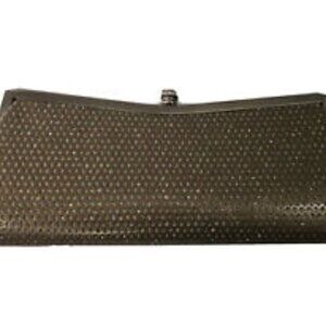 Gregory Ladner Clutch Handbag Gold Evening Bag with silver chain